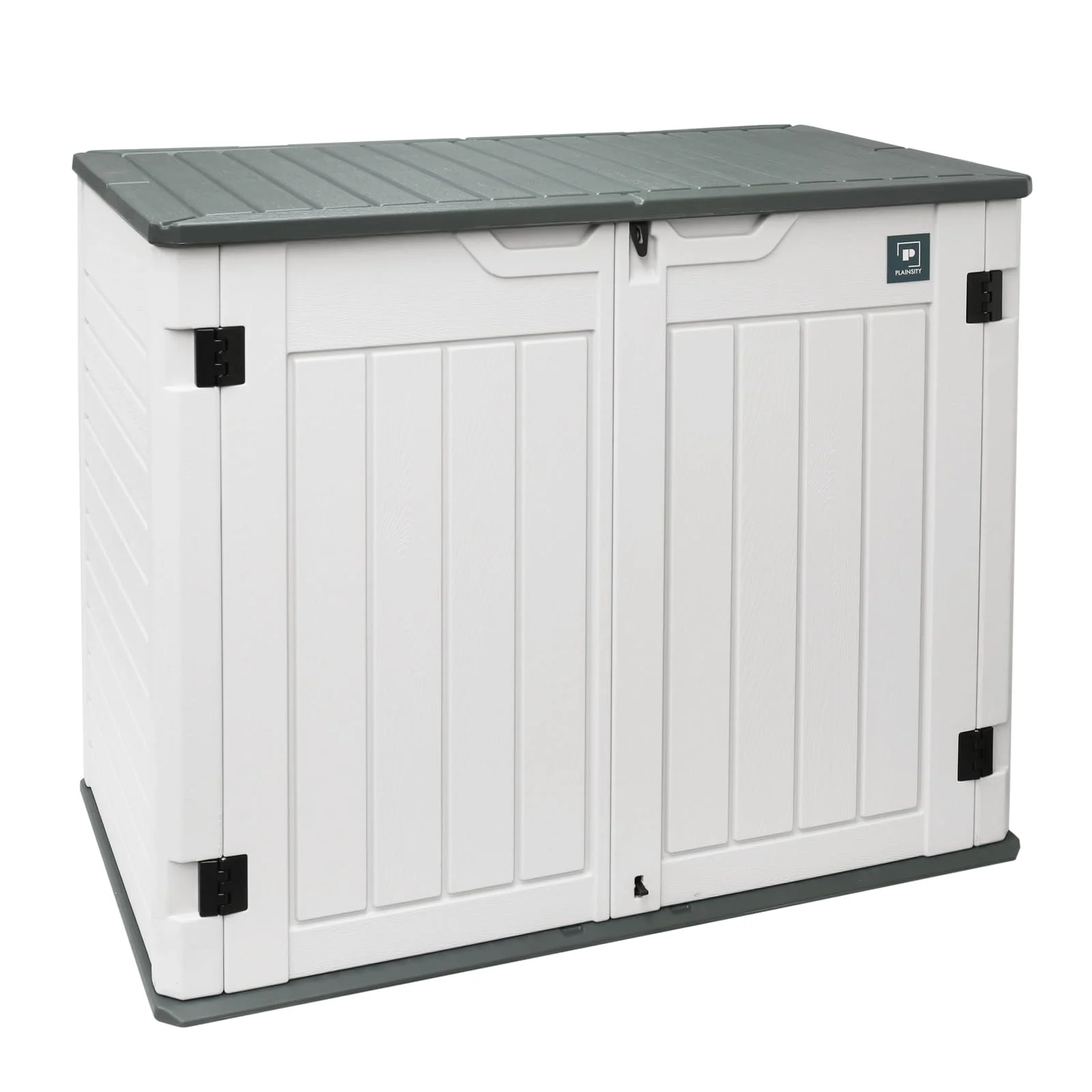 Resin outdoor storage box — weatherproof deck box with hydraulic lid
